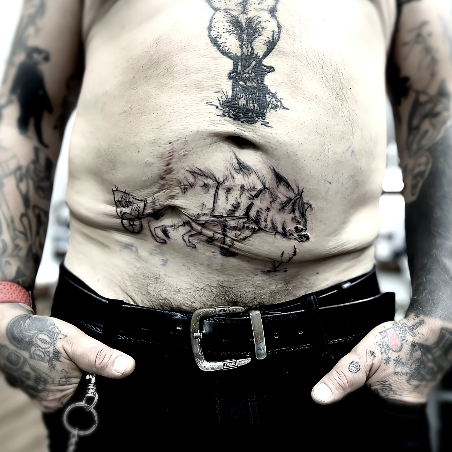 Hyena Pulling a Cart